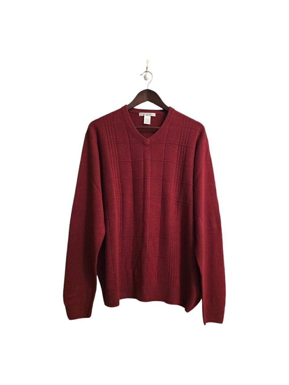 Geoffrey Beene Extra Soft V-Neck Long Sleeve Knit Acrylic Sweater Sz XL